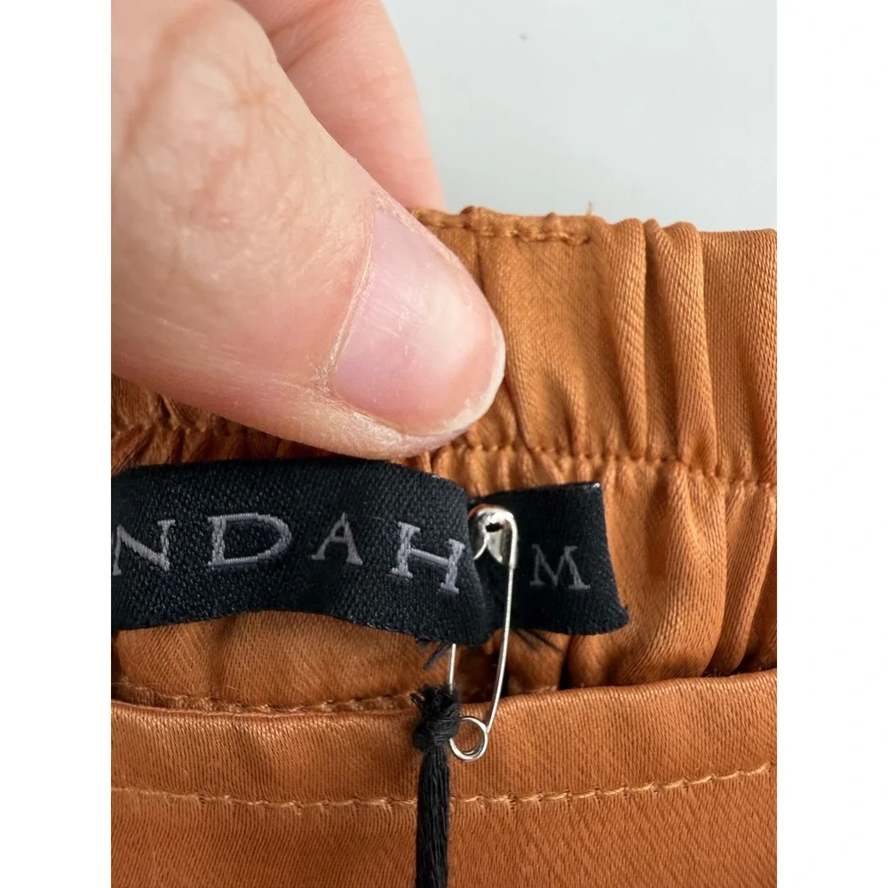 NWT Indah Agent S Pants Womens Small Honey Viscose‎ Pleated Tie Waist Boho Chic